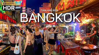 🇹🇭 4K HDR | Walking Bangkok The best street food in the world - With Captions