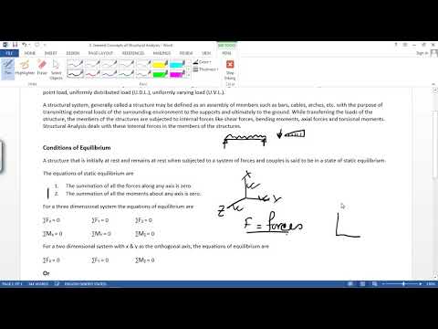 Structural Analysis - General Concepts of Structural Analysis (Day -1)