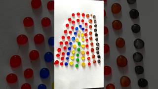 Rainbow Dot Painting with Brush #satisfying #relaxing #shorts
