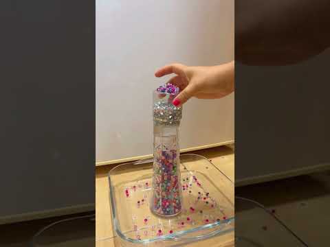 Building of Tower😮! Satisfying sound of beads! Asmr #shorts #fun #beautiful