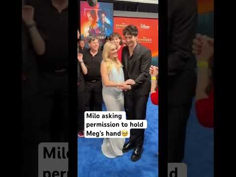 Meg Donnelly and Milo Manheim at the Zombies 4 premiere!!! HOLDING HANDS #disney #zombies4