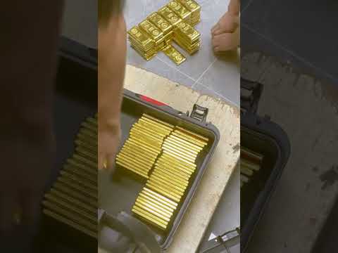 Arranging Gold Bars in a Box 🎉 #jewelry #gold #shorts #luxury