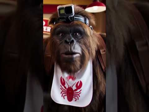 Bigfoot found a Lobster then eats it 😂