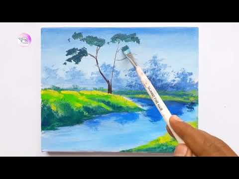 Acrylic Painting Landscape Painting Drawing with acrylic #artisticnatha #acrylicpainting #landscape