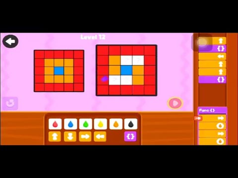 Paint the squares | Functions | level 1 to 15 by Kidlo Coding