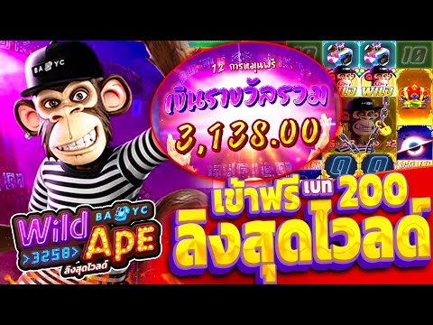 สล็อตลิงพีจี Wild Ape : เข้าฟรี เบท200 บาท (เฮียขอเน้นๆ ยังไงก็กำไร) สล็อตPG เกมแตกดีสำหรับวันนี้!