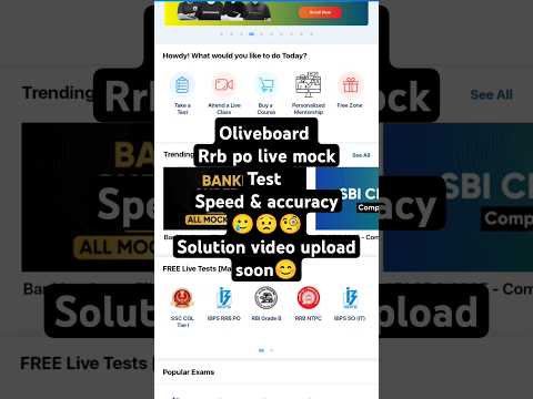 Oliveboard Rrb po live mock test📕 ||share score||📕🥲🙇‍♀️📖📝📚#rrbs #bankexam #sbiclerk