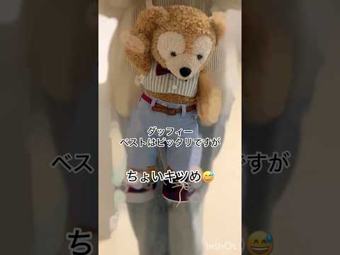 3コインズ おでかけぬいぐるみベスト☆これで一緒にディズニーシーに里帰り出来るね🥰両手空くしとても便利✨#ディズニーシー #ディズニー #3coins #ファンタジースプリングス #ダッフィー