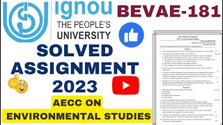 IGNOU ASSIGNMENT SOLVED 2023-24- BEVAE-181