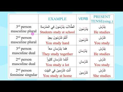 The Five Verbs in Arabic grammar  الافعال الخمسة