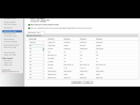 Bulk uploading products in Pinnaclecart