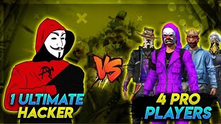 Aimbot Hacker? Vs 4 pro players who will win?             Garena              Free Fire