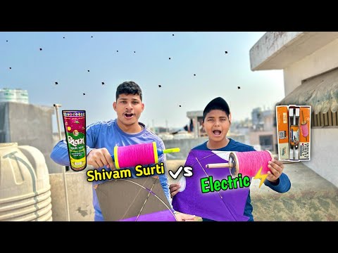 Shivam surti vs Electric Manjha | Kite Cutting | Kite Flying |