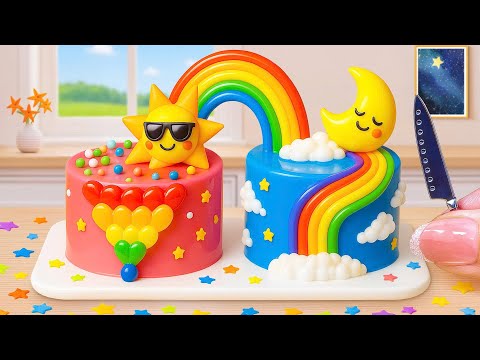 Satisfying Mini Rainbow Cake Recipe With Vibrant Rainbow | Stunning Colorful Rainbow Cake Decorating