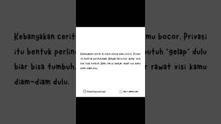 Nggak semua hal itu harus diceritain ya. #Mindset #ProtectYourPeace #Hipnoterapi #SobatHipnoterapi
