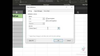 How to create a status tracker with list on excel