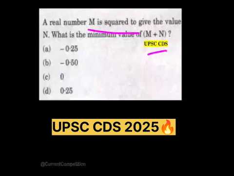 UPSC CDS 2025🔥🔥🔥 | A real number M is squared to give the value N. #shorts