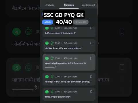 SSC GD PYQ GK MOCK TEST 40/40