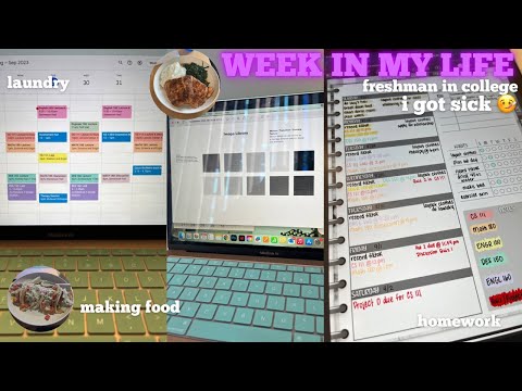 WEEK IN MY LIFE AS A FRESHMAN IN COLLEGE| making food, laundry, and getting sick 🤒