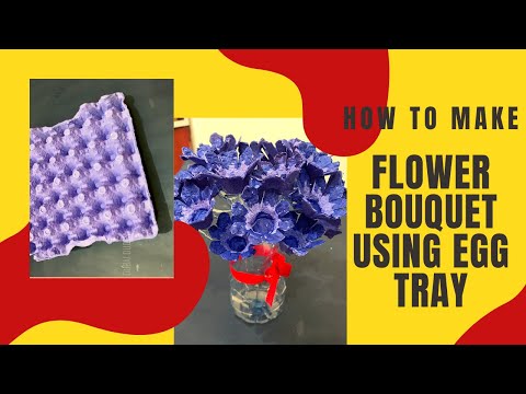 How to make FLOWER BOUQUET Using EGG TRAY Tamil DIY | Dubai Dudes