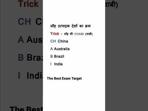 लौह उत्पादक देशों का क्रम || The Best Exam Target