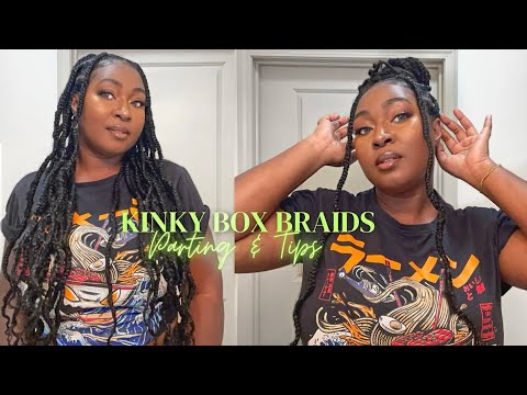 MEDIUM KINKY BOXBRAIDS: RUBBERBAND AND CROCHET METHOD | HAIR VLOG | TANELLE IRENE