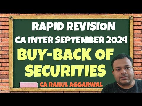 BuyBack of Securities| CA Rahul Aggarwal| Rapid Revision