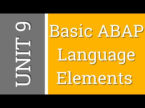 SAP ABAP TUTORIAL | TAW10 | UNIT 9 | Basic ABAP Language Elements | URDU/HINDI