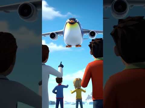 Penguin-Shaped Plane Soars the Sky — Kids Can't Believe Their Eyes! 🐧✈️✨ #Shorts