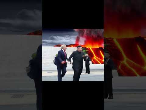 Trump and Kim Jong-un RUN from VOLCANO ERUPTION! #Trump #KimJongUn #Volcano #Disaster #BreakingNews