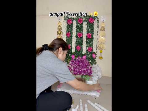 Ganpati Decoration 🙏✨🌸.        #ganeshdecorationideas #ganpatidecoration