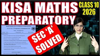 KISA MATHS PAPER 2026 SOLUTIONS | SECTION A | QUESTION 1, 2 & 3 | ICSE CLASS 10