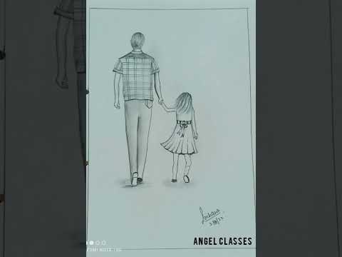 Drawing father nd daughter