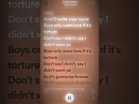 Blank Space -Taylor Swift #lyrics #spotify #taylorswift #fyp #blankspacelyrics