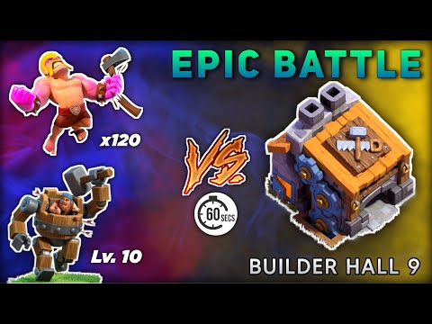 (100% Destroyed) Builder Hall 9  vs 120 Barbarians | Clash Of Clans