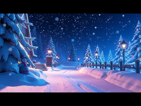 Snowy Night Lullaby ❄️🌙 | Relaxing Music for Babies and Kids| Peaceful Snowy Night Lullaby ❄️🌙