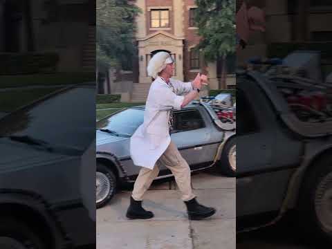 Doc Brown Going Back to the Future 🚌 Universal Studio Tour 60th Anniversary ✨#ASMR #Shorts