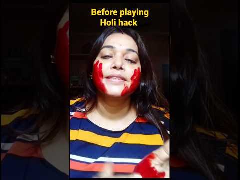 Before playing Holi Hack ❤️.How to not stay colour on face and body hack 🌈. Happy Holi everyone🌈💞💗💝💖