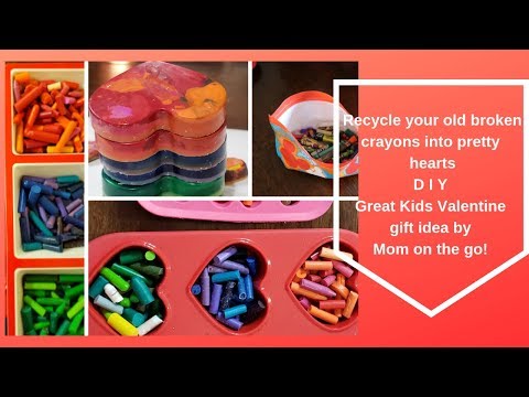 Recycle old broken crayons into cute heart shape | Kids Valentine DIY gift ideas | Indian Mom in USA