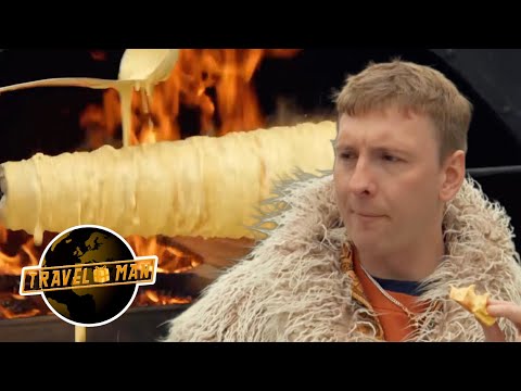 Spit-roasted Cake! Joe & Sarah Millican try the Vilnius treat | Travel Man