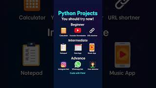 Top Python Projects for Every Level! 💻🔥 #python #coding