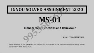 MS-01 Solved Assignment 2019-20