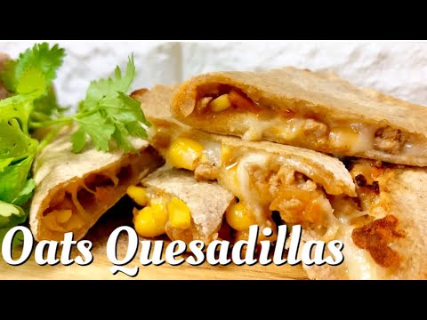 簡単オートミールケサディア‼︎Easy Pork and cheese Oats quesadillas