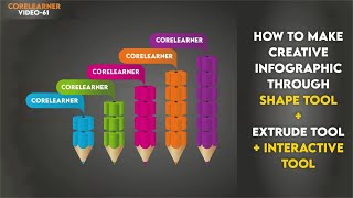 How to make Pencil Design | Shape tool | Extrude | Learn CorelDraw Trick, Techniques  | CORELEARNER