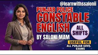 PUNJAB POLICE PYQ II 2025 II ENGLISH  SHIFT-2 II By SALONI MAM II All Competitive Exams