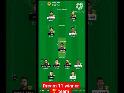 RR vs GT || dream11 yesterday winner team #iplt20 #dream11
