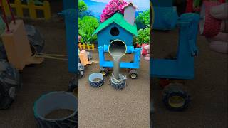 😱 Real Working Mini Tractor Making Cement Pillar | Amazing DIY Construction Machine 🚜 #shorts
