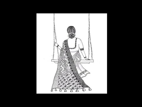 Beautiful indian traditional woman in saree.. digital hand drawing in art set.. for beginners #mrart