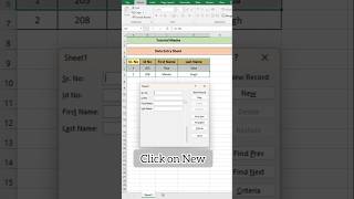 Data Entry Sheet Shortcut Key | Excel Tutorial| #shorts #youtubeshorts #trending