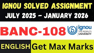 BANC 108 solved assignment 2026 ll English Medium ll JUL25-JAN26